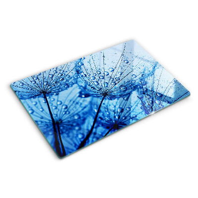 Glass kitchen board Flowers with water drops