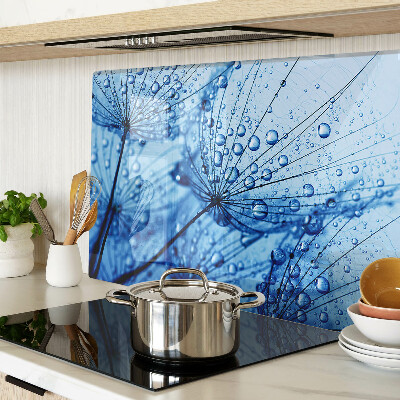 Glass kitchen board Flowers with water drops