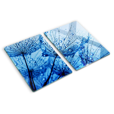 Glass kitchen board Flowers with water drops