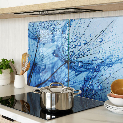 Glass kitchen board Flowers with water drops
