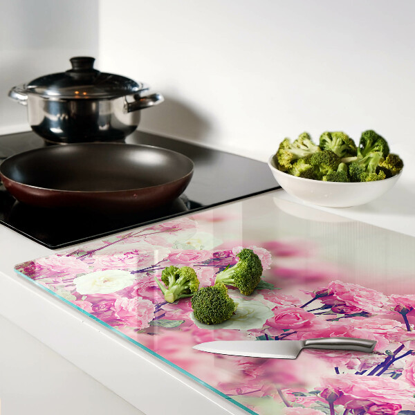 Cutting board Pink floral motif