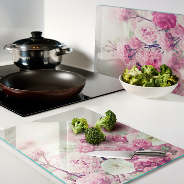Cutting board Pink floral motif