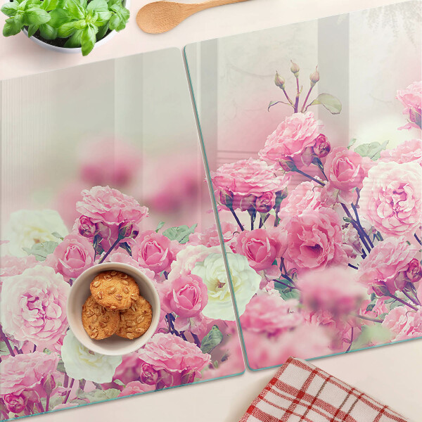 Cutting board Pink floral motif