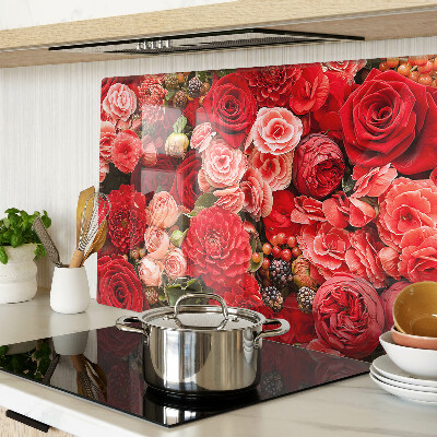Glass chopping board Floral pattern with roses