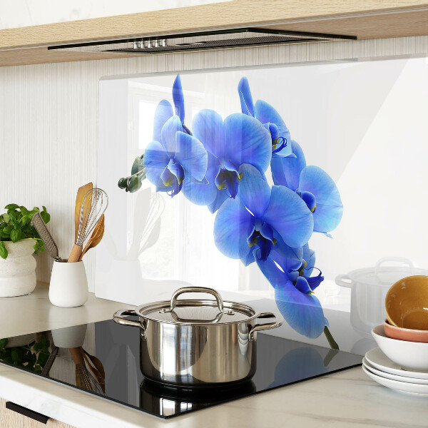 Glass cutting board Blue orchids