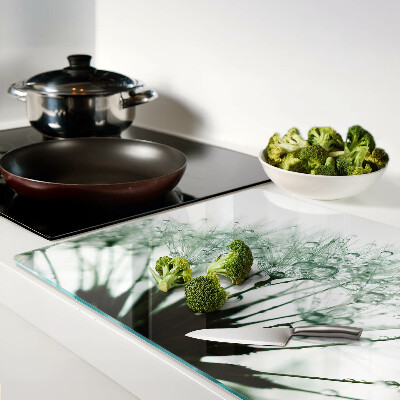 Glass kitchen board Dandelions with water drops