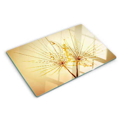Chopping board Flowers with water drops