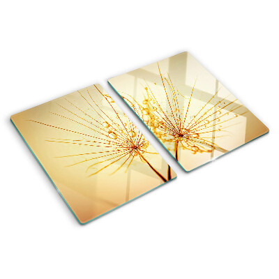 Chopping board Flowers with water drops