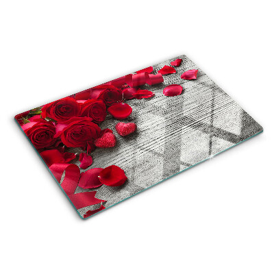 Cutting board Roses and heart petals