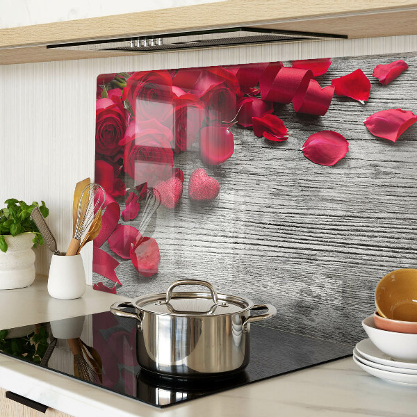 Cutting board Roses and heart petals