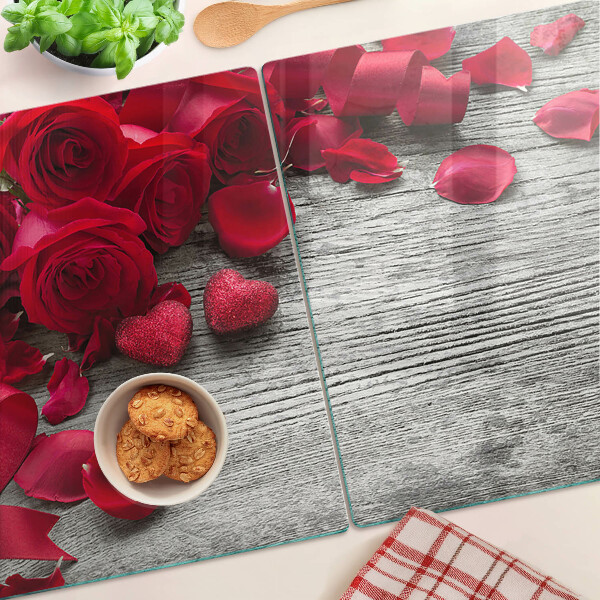 Cutting board Roses and heart petals