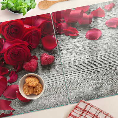 Cutting board Roses and heart petals
