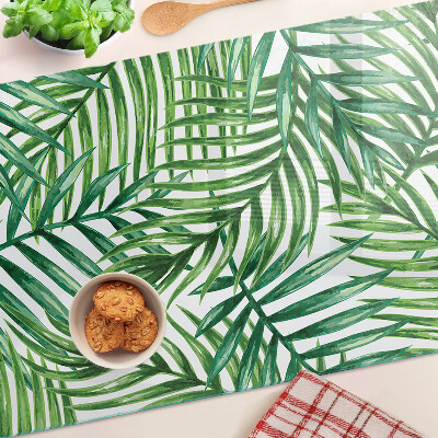 Glass kitchen board Palm leaves in shades of green
