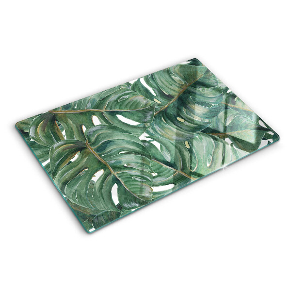 Chopping board Monstera leaves