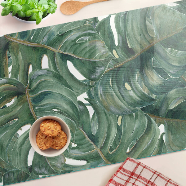 Chopping board Monstera leaves