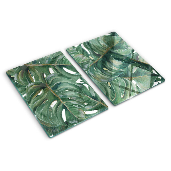 Chopping board Monstera leaves