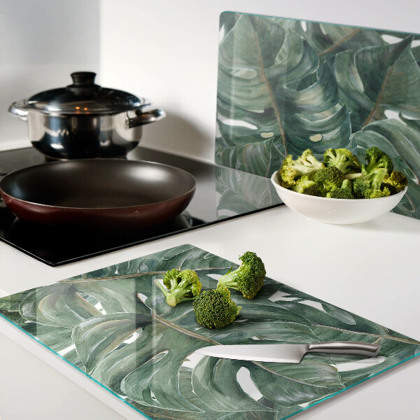 Chopping board Monstera leaves