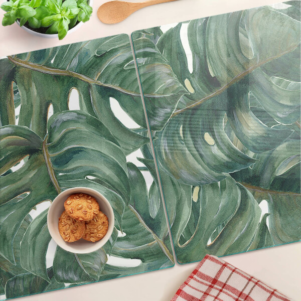 Chopping board Monstera leaves