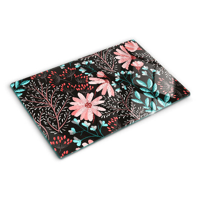 Cutting board Floral pattern on a dark background