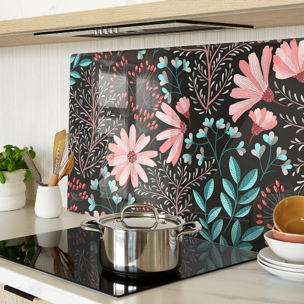 Cutting board Floral pattern on a dark background