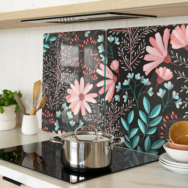 Cutting board Floral pattern on a dark background