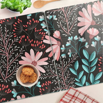 Cutting board Floral pattern on a dark background