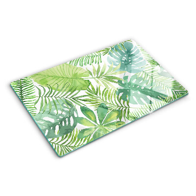 Glass chopping board Plant motif with leaves
