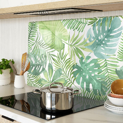 Glass chopping board Plant motif with leaves