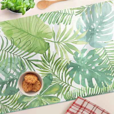 Glass chopping board Plant motif with leaves