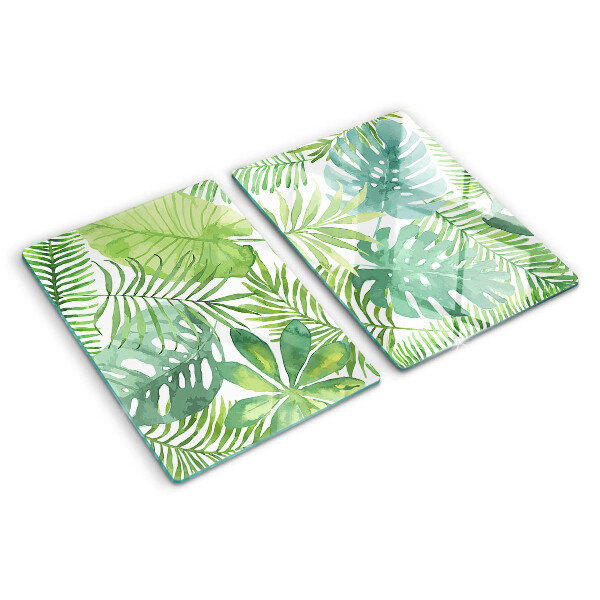 Glass chopping board Plant motif with leaves