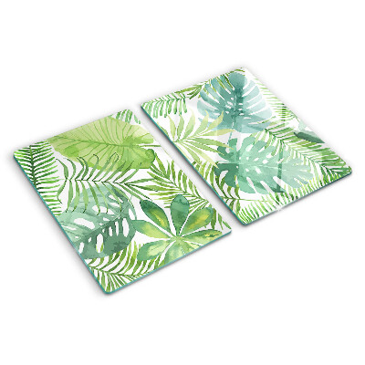 Glass chopping board Plant motif with leaves