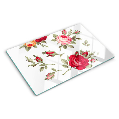 Glass kitchen board Vintage roses