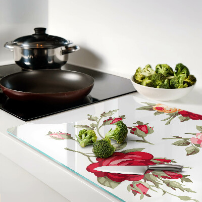 Glass kitchen board Vintage roses
