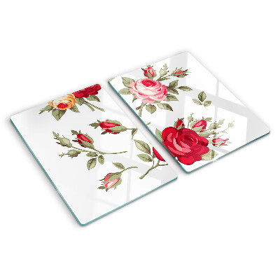 Glass kitchen board Vintage roses