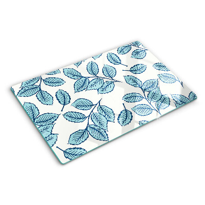 Chopping board Leaves in shades of blue