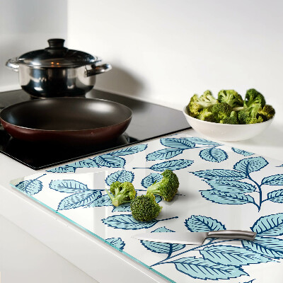Chopping board Leaves in shades of blue