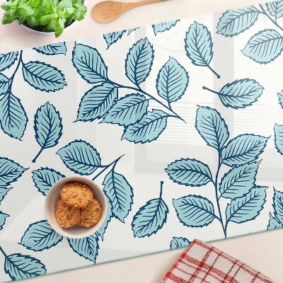 Chopping board Leaves in shades of blue