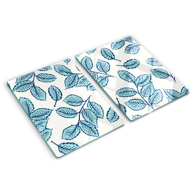 Chopping board Leaves in shades of blue