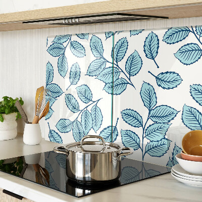Chopping board Leaves in shades of blue