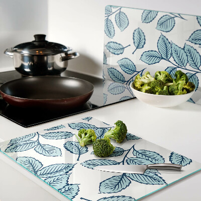 Chopping board Leaves in shades of blue