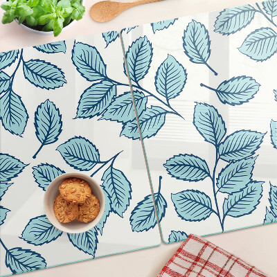 Chopping board Leaves in shades of blue