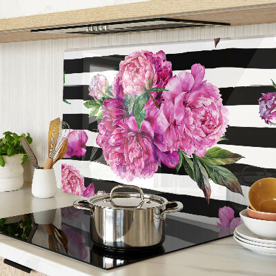 Cutting board Peony flowers on strips