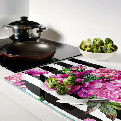 Cutting board Peony flowers on strips