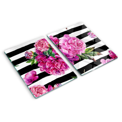 Cutting board Peony flowers on strips