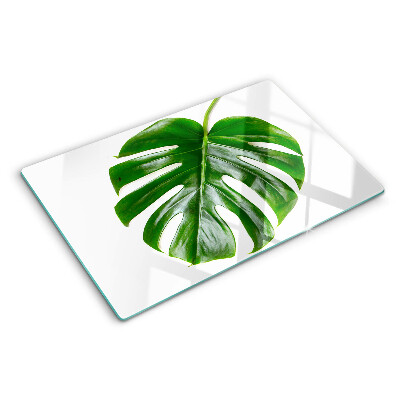 Glass cutting board Monstera leaves