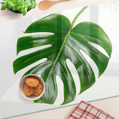 Glass cutting board Monstera leaves