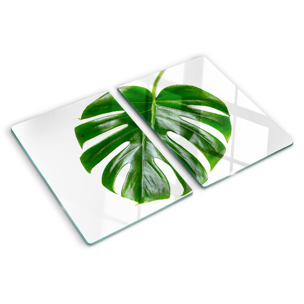 Glass cutting board Monstera leaves