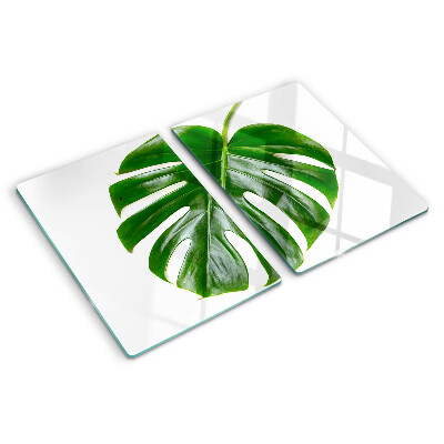 Glass cutting board Monstera leaves
