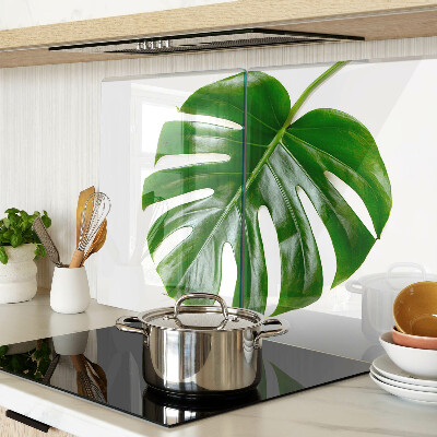Glass cutting board Monstera leaves