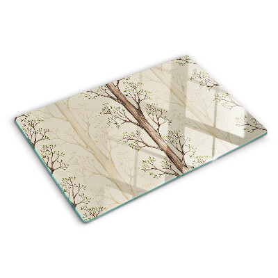 Chopping board Tree branches with leaves pattern